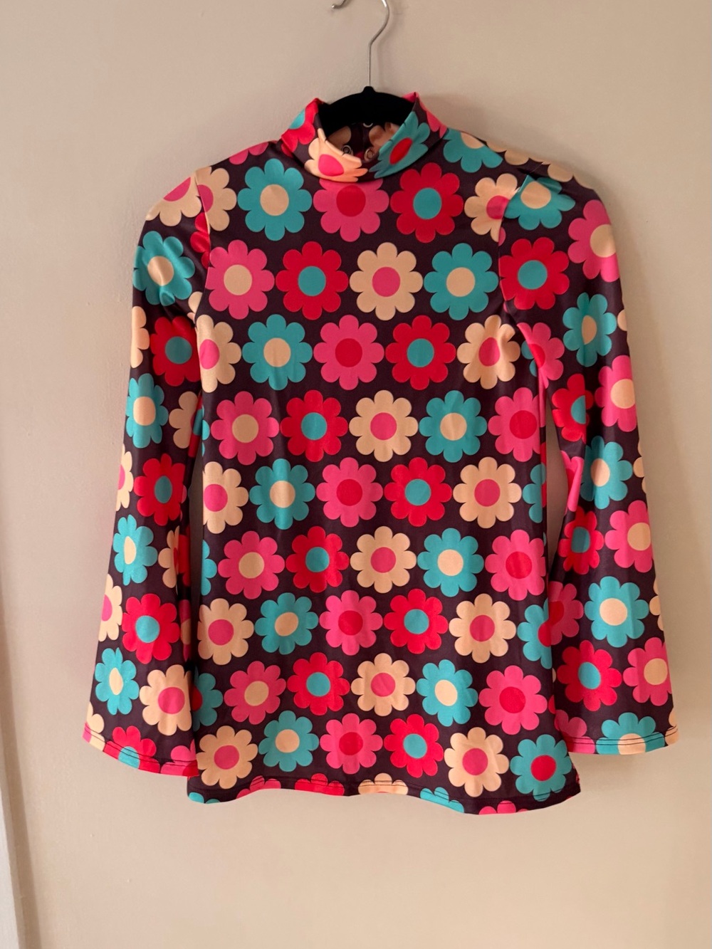 Weissman Girls Dance Costume  Multicolor Floral Mock Neck Dress LC